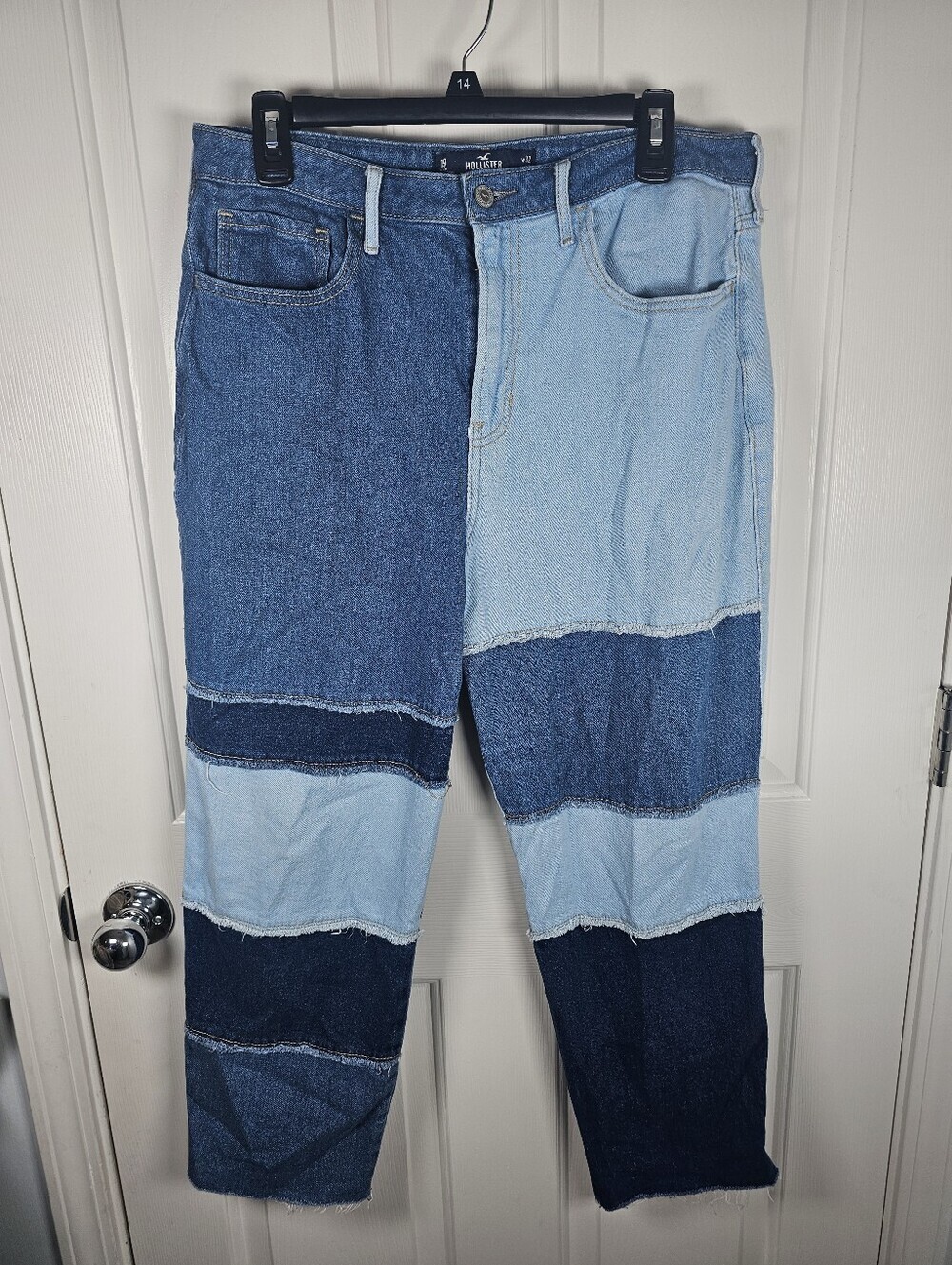 Hollister Ultra High-Rise Vintage Straight Patchwork Jeans Size 15R 32x27